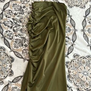 Olive Green Ruched Women's Skirt